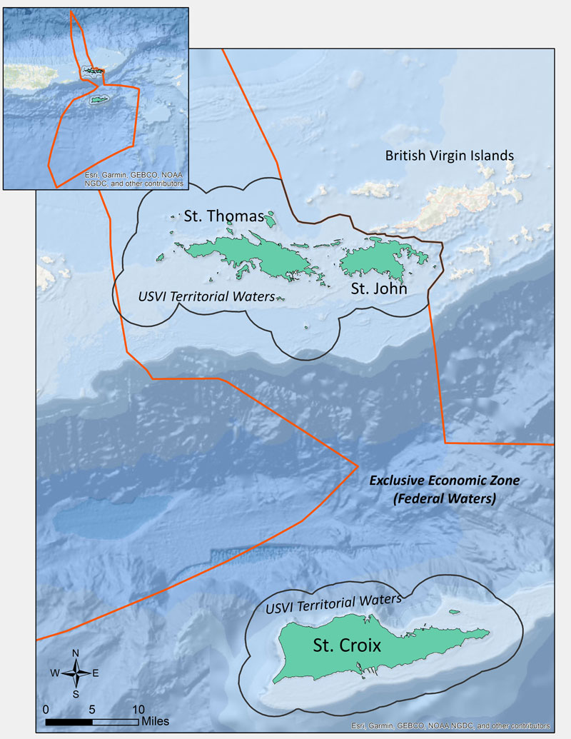 USVI Boundaries Map